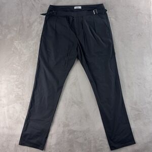 Dondup Pleated Dress Pants Mens Size 34 Black‎ Made in Italy Adjustable Fit